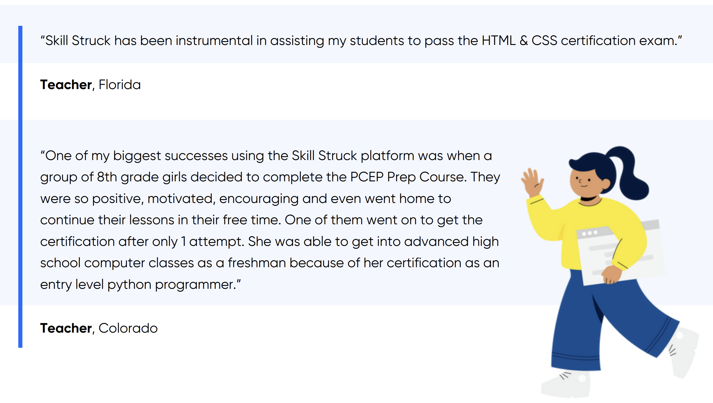 Industry certification testimonials
