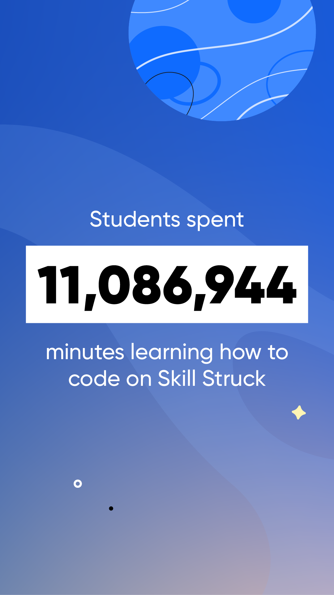 Students spent 11,086,944 minutes coding on skill struck 
