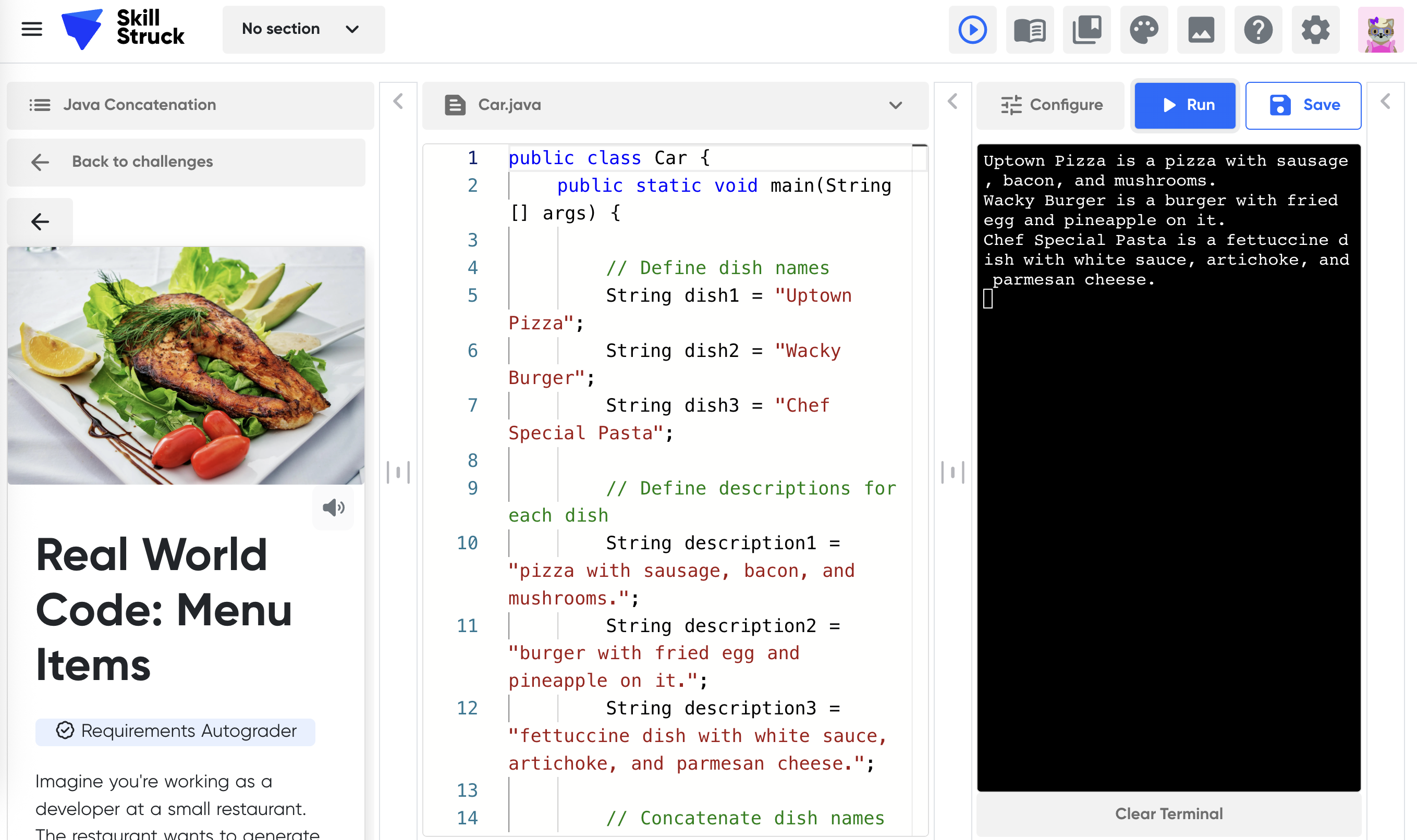 Real World Code: Menu Items