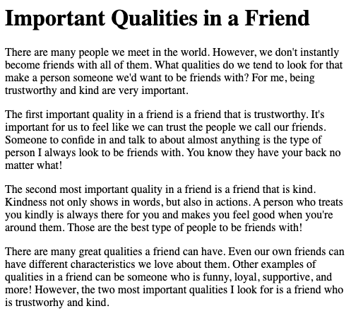 important qulities 
